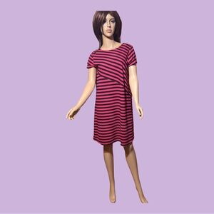 Ruby Rd. Black and Pink Asymmetrical Sheath Dress